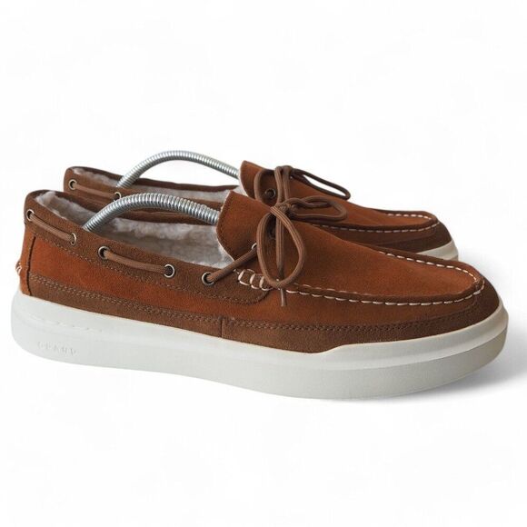 Cole Haan GrandPro Rally Shearling Slip-on Suede Moccasin Brown C34586 Men\'s 11M main image 8
